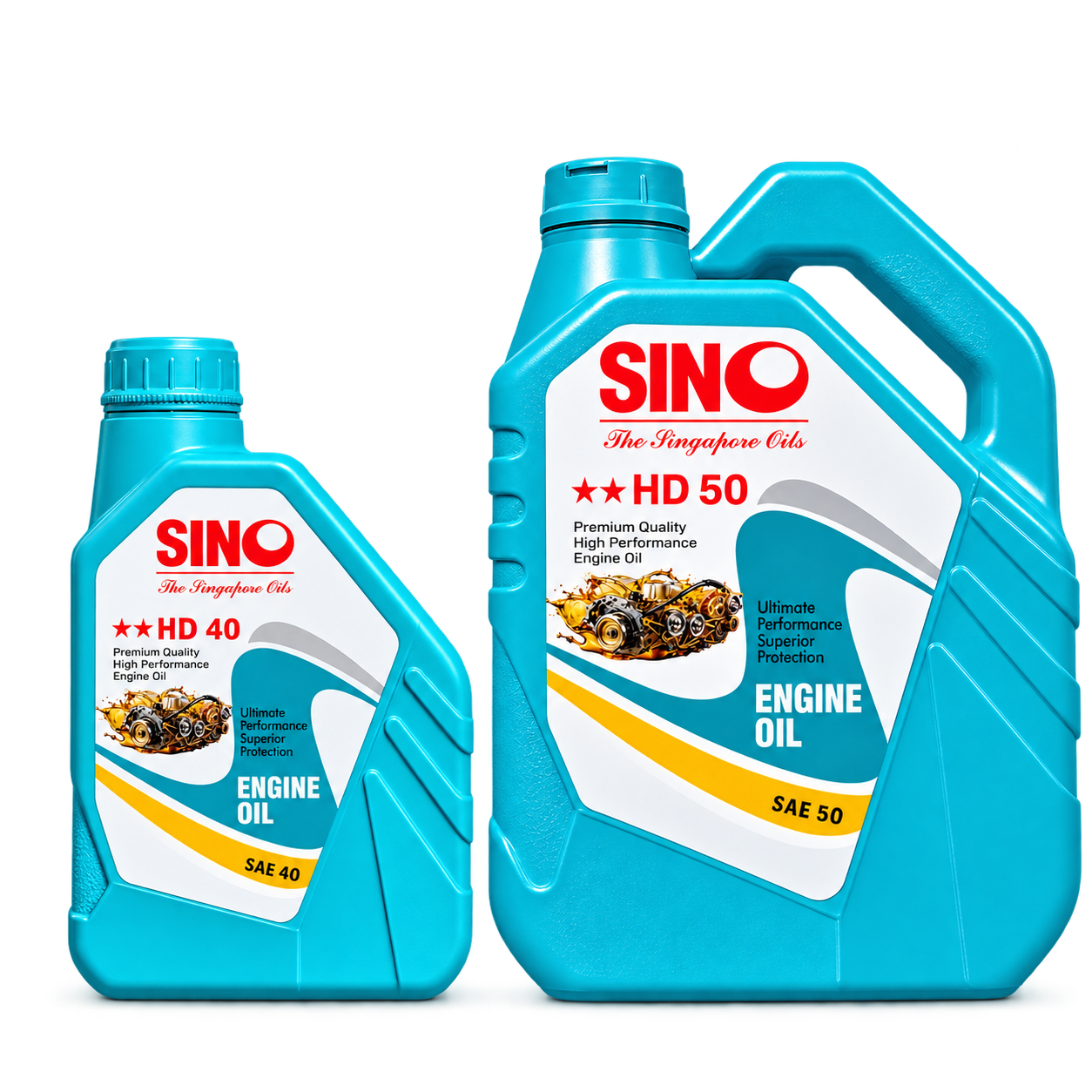 SINO HD 40 and HD 50 original packs — monograde lubricants